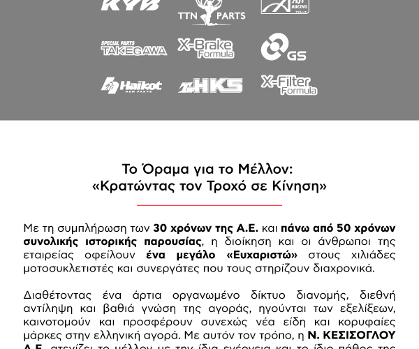 30 Χρόνια Ν. ΚΕΣΙΣΟΓΛΟΥ Α.Ε.